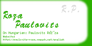 roza paulovits business card